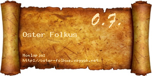 Oster Folkus névjegykártya